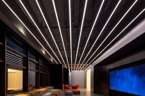 baffle ceiling system with led